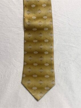 Vintage Farentino Ferre Men’s Silk Tie Gold Geometric Pattern, Handmade in Italy